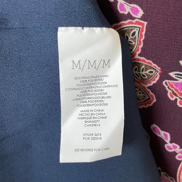 Cabi Dress Womens Size Medium Red Purple Festive 3675 Maxi Floral Mixed Print - Picture 12 of 13